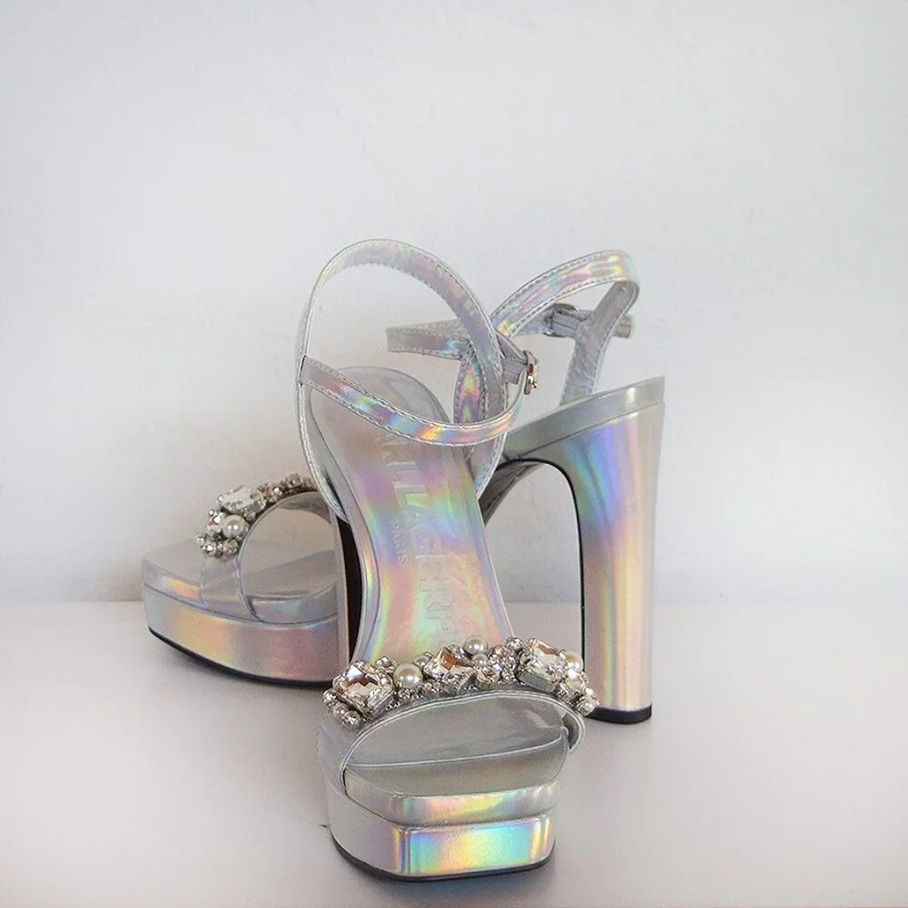 Karl Lagerfeld Paris Jewel Platform Sandal